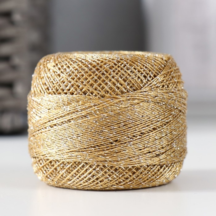 Пряжа Пряжа "Camelia" 70% полиэстер, 30% люрекс 190м/20гр (2440 золото)