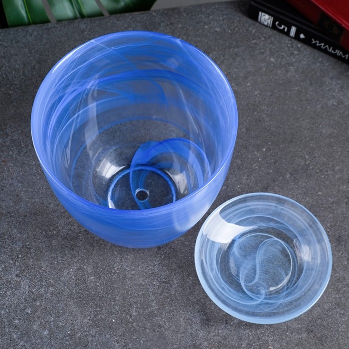 Горшок цветочный с поддоном  Горшок цветочный с поддоном "Гармония", голубой 2 л