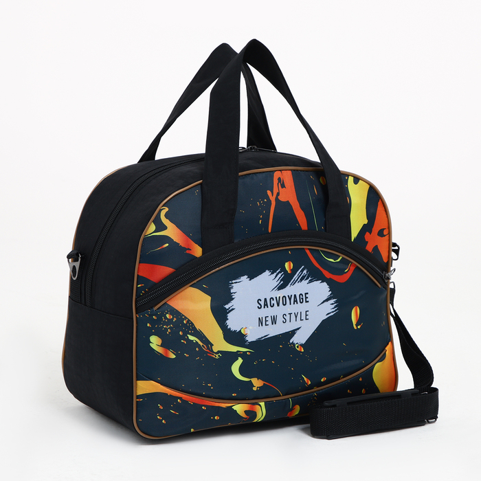 Чемодан малый 37 л (S) с сумкой, отдел на молнии, с расширением, цвет чёрный