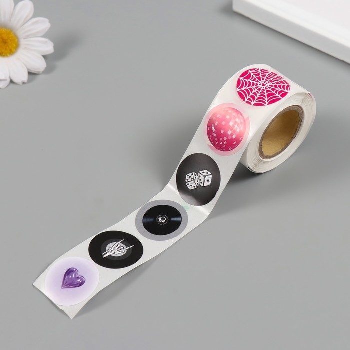 Наклейка бумага "Дискошар" d=2,5 см 252 шт в рулоне