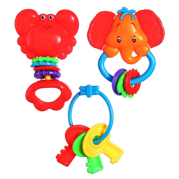 Набор погремушек «Африка», 3 шт., Крошка Я Набор погремушек «Африка», 3 шт., Крошка Я