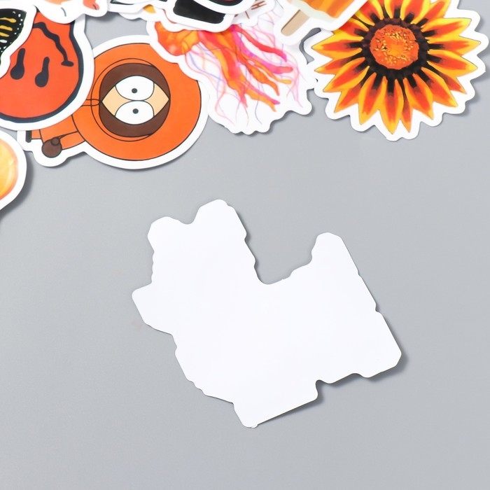 Набор наклеек Набор наклеек "Оранжевый супермикс" 50 шт 3-8,5 см