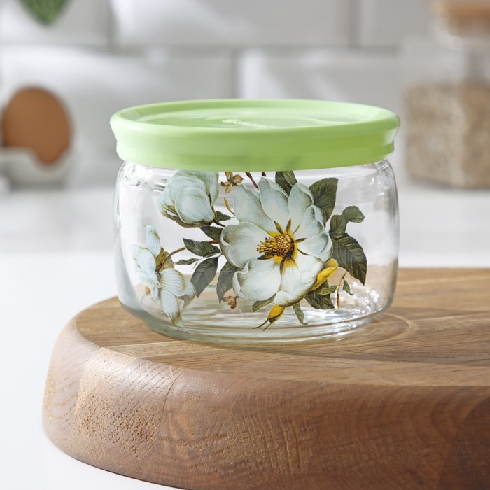 Банка для сыпучих продуктов «Магнолия», 420 мл, цвет МИКС Банка для сыпучих продуктов «Магнолия», 420 мл, цвет МИКС