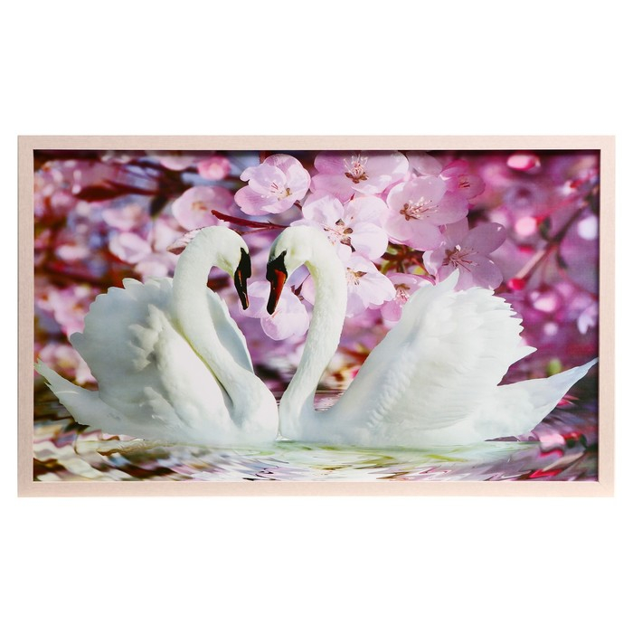 Картина  Картина "Лебединая пара" 66х106см рамка микс