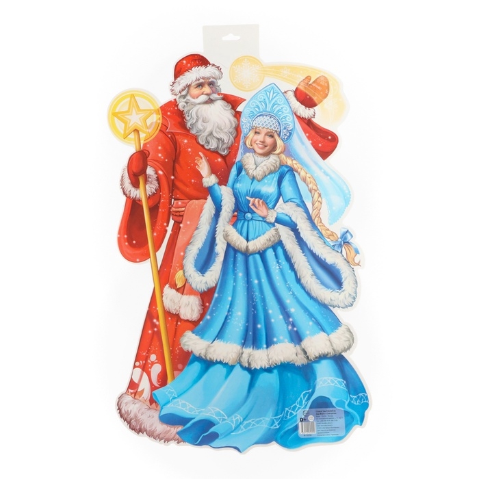 Плакат вырубной Плакат вырубной "Дед Мороз и Снегурочка" двухсторонний, 49 х 39 см