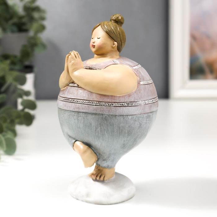 Сувенир полистоун  Сувенир полистоун "Пышечка - асана Дерево" 15х8,5х9 см