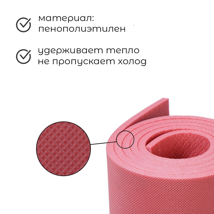 Коврик туристический Camping 8, 180х60х0.8 см, цвет МИКС Коврик туристический Camping 8, 180х60х0.8 см, цвет МИКС