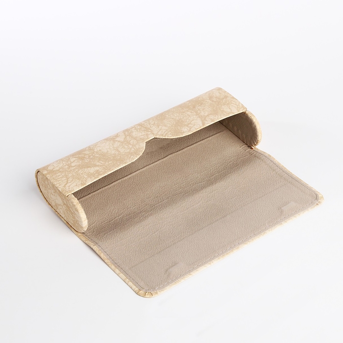 Футляр для очков на хлопушке, длина 16 см, цвет бежевый Футляр для очков на хлопушке, длина 16 см, цвет бежевый