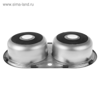 Мойка кухонная Accoona AB4479B, врезная, двойная, толщина 0.6 мм, 790х440х165 мм, глянец