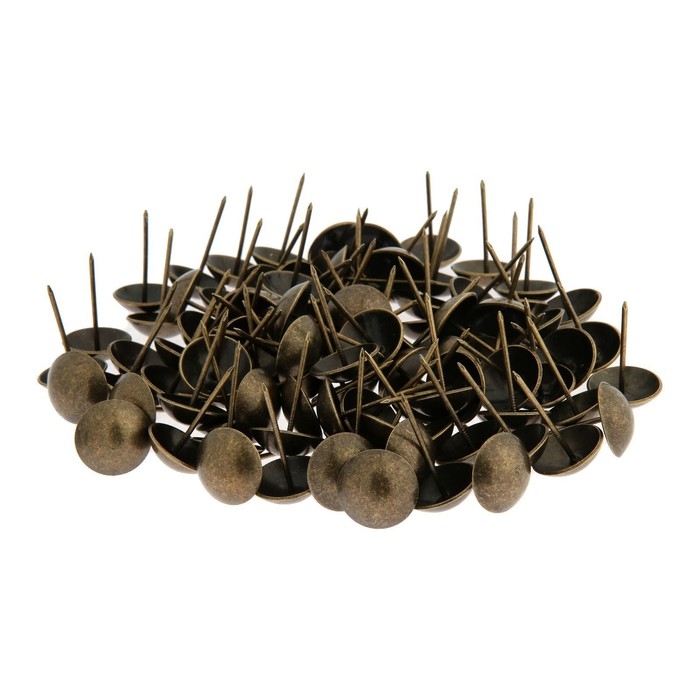 Гвозди ТУНДРА, декоративные, обивочные, 25х39 мм, бронза, 100 шт Гвозди ТУНДРА, декоративные, обивочные, 25х39 мм, бронза, 100 шт