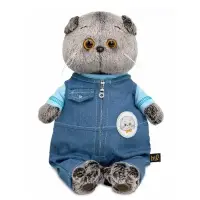 Мягкая игрушка "Кот Басик в комбинезоне "Деним", 22 см Ks22-296 Мягкая игрушка "Кот Басик в комбинезоне "Деним", 22 см Ks22-296