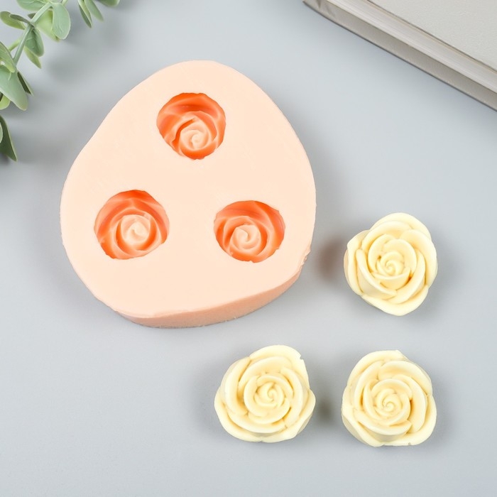 Молд силиконовый Молд силиконовый "Три розы" 3,2 см