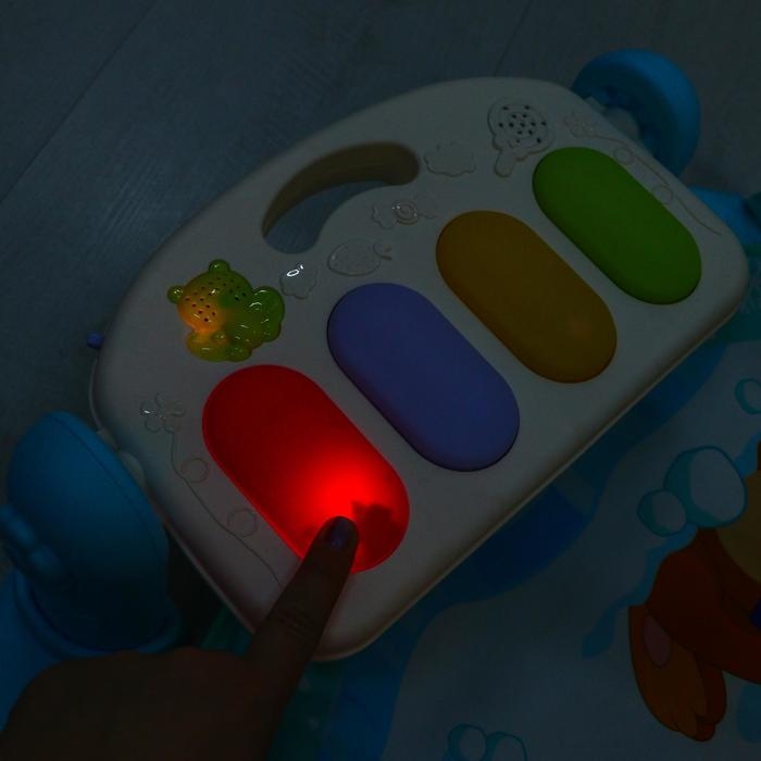 Развивающий коврик «Зимние игры», с пианино, круглый, голубой Развивающий коврик «Зимние игры», с пианино, круглый, голубой