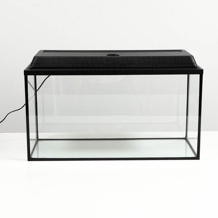 Аквариум Аквариум "Прямоугольный" с крышкой, 85 литров, 72 x 31 x 38/44 см, чёрный