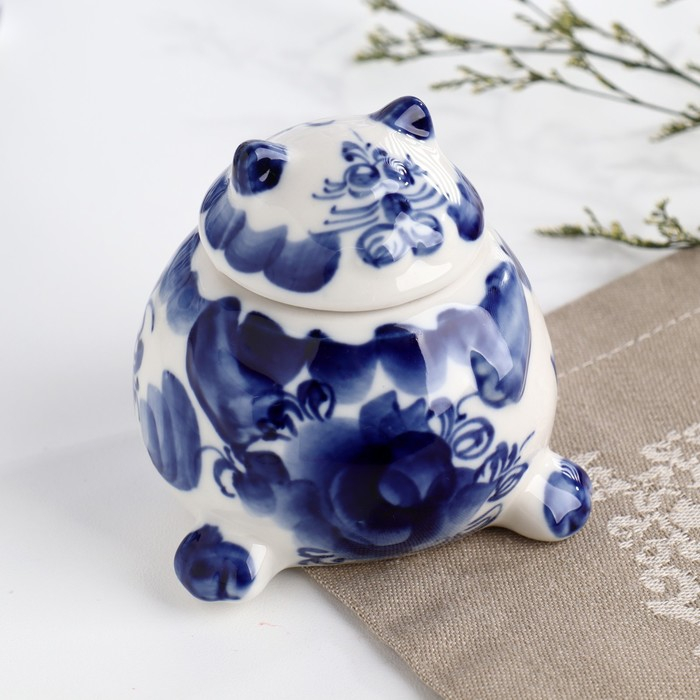 Солонка &laquo;Кот&raquo;, гжель