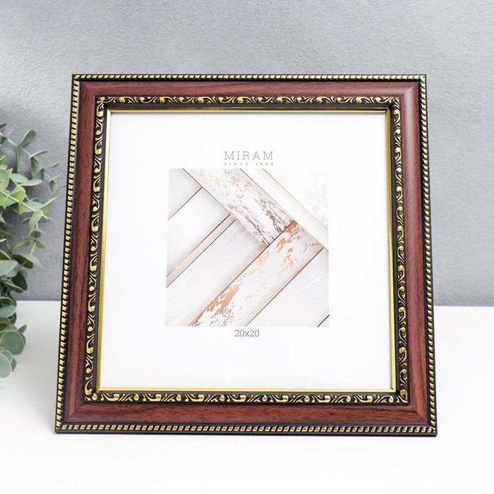 Фоторамка пластик Фоторамка пластик "МИРАМ" 20х20 см венге (пластиковый экран)