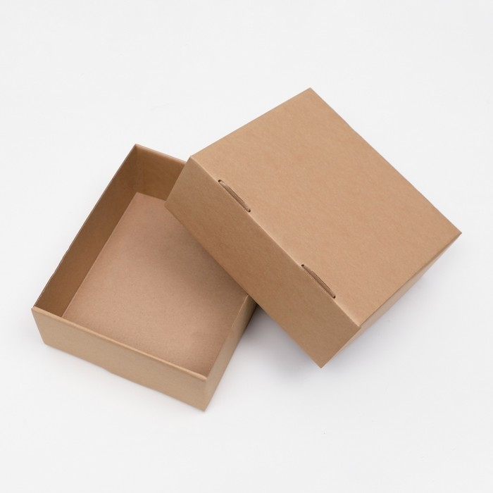 Коробка сборная, крышка-дно, Коробка сборная, крышка-дно, "бурая" 21 х 18 х 8 см