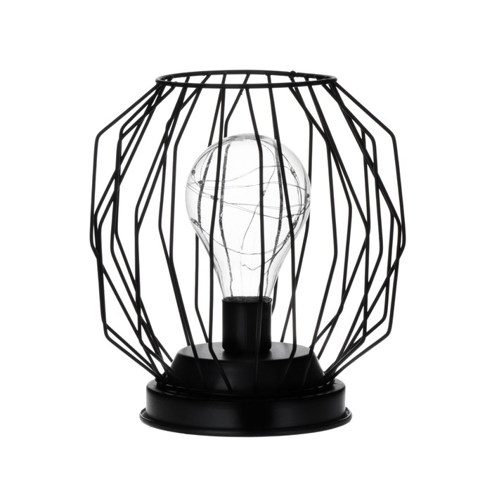 Ночник Ночник "Гараж" черный от батареек 3xААА 19х16х16 см RISALUX