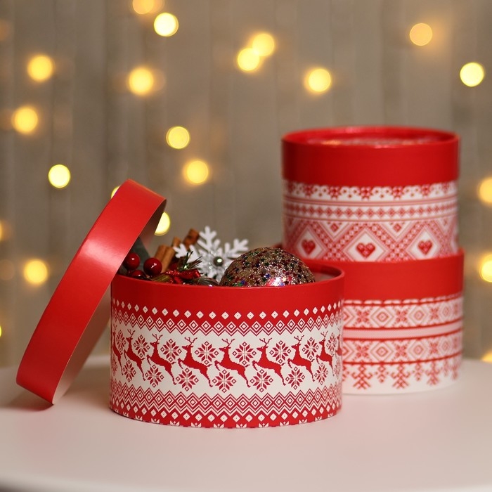 Набор коробок 3 в1 Набор коробок 3 в1 "Счастливого Нового года" 16 х 10, 14 х 9, 13 х 8,5 см