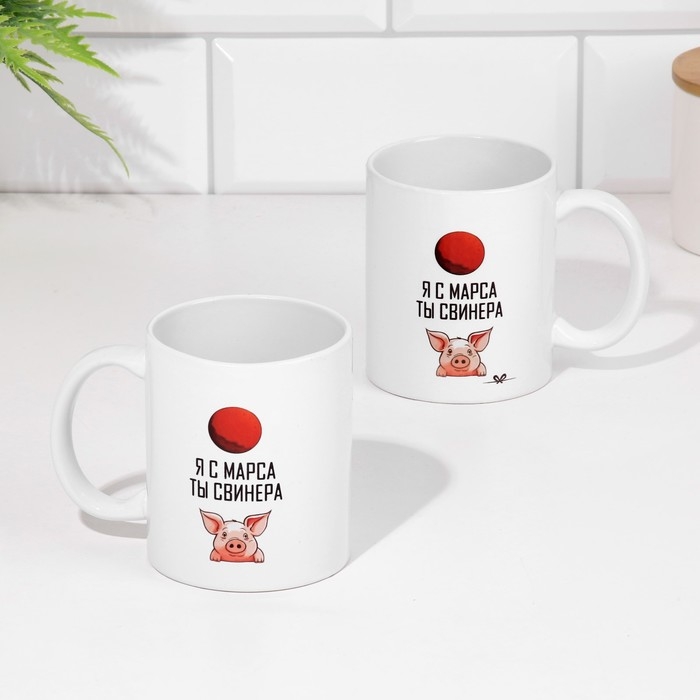 Кружка сублимация Кружка сублимация "Я с марса. Ты свинера"