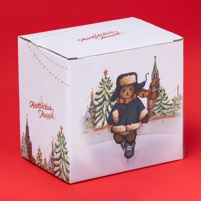 Новогодняя кружка для чая Доляна «Московский мишка», 330 мл, 12×8,5×11 см, фарфор, цвет белый Новогодняя кружка для чая Доляна «Московский мишка», 330 мл, 12×8,5×11 см, фарфор, цвет белый