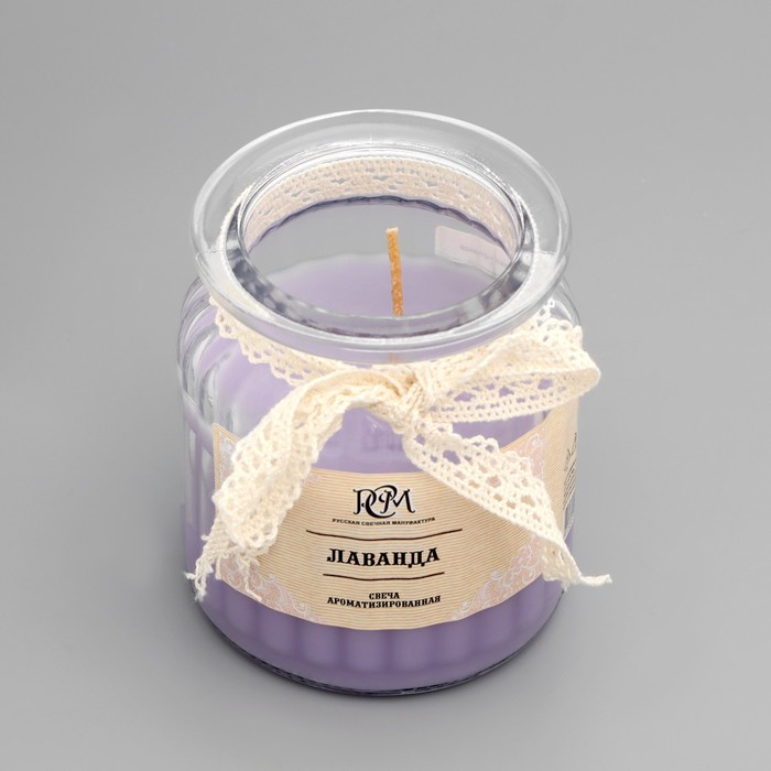 Свеча в банке ароматизированная  Свеча в банке ароматизированная "Лаванда" 180гр, время горения 45ч