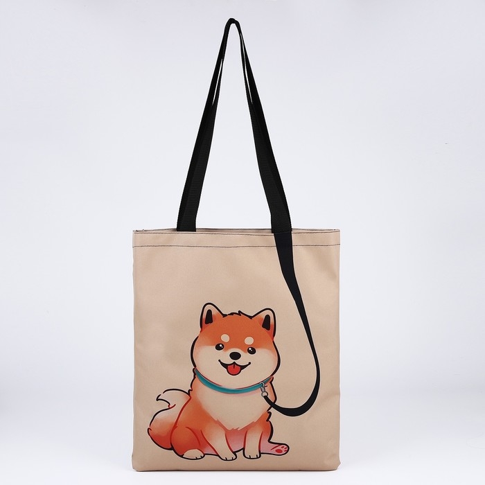 Шопер «Сиба-ину», 35х0.5х40 см, отдел без молнии, без подклада, бежевый Шопер «Сиба-ину», 35х0.5х40 см, отдел без молнии, без подклада, бежевый