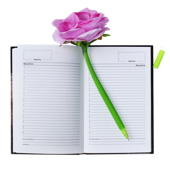 Ручка гелевая-прикол Ручка гелевая-прикол "Большая роза", штрихкод на штуке, микс