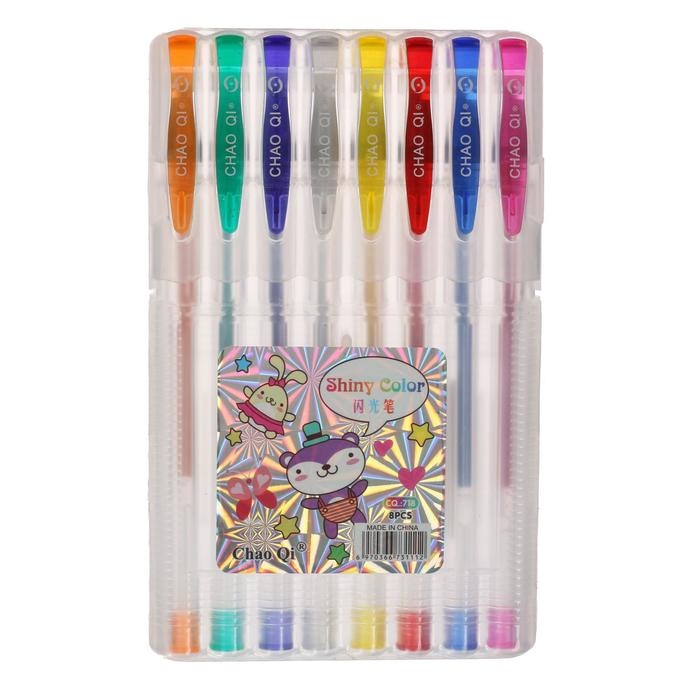 Набор гелевых ручек, 8 цветов, в пластиковой коробке Набор гелевых ручек, 8 цветов, в пластиковой коробке