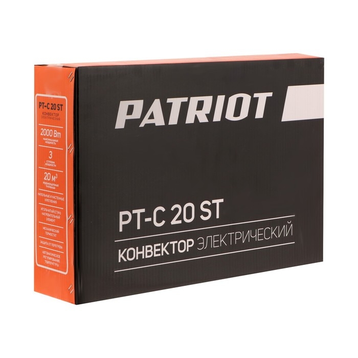 Электрический конвектор PATRIOT PT-C 20 ST, 2 кВт,  площадь 20 м², 3 режима, защита IP20 Электрический конвектор PATRIOT PT-C 20 ST, 2 кВт,  площадь 20 м², 3 режима, защита IP20