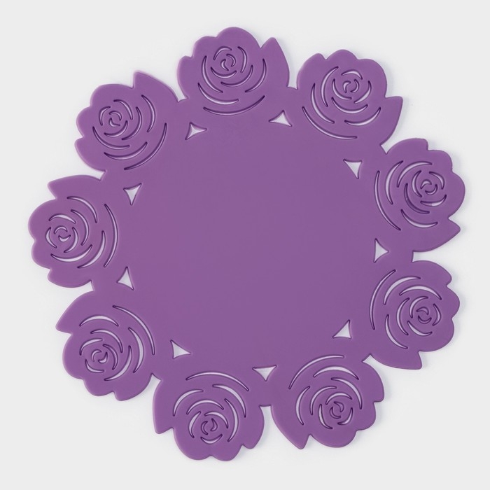 Подставка под горячее «Летний домик», d=19 см, цвет фиолетовый Подставка под горячее «Летний домик», d=19 см, цвет фиолетовый