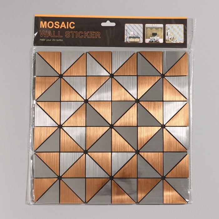 Панель самоклеящаяся 30*30см мягкая, треугольники медь Панель самоклеящаяся 30*30см мягкая, треугольники медь