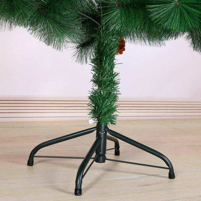 Кедр зеленый шишки 150 см, d игл 10 см, d нижнего яруса 88 см, 152 ветки, металл подставка Кедр зеленый шишки 150 см, d игл 10 см, d нижнего яруса 88 см, 152 ветки, металл подставка