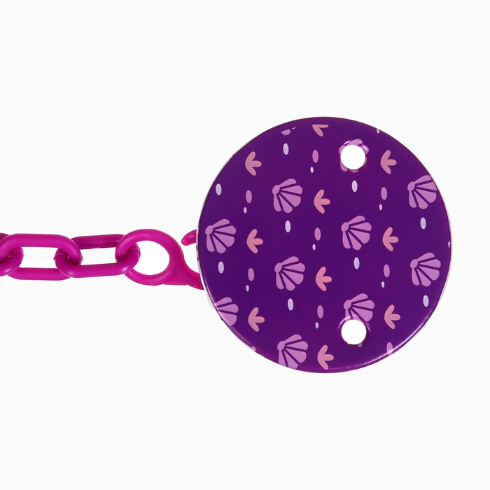 Набор: Соска - пустышка с держателем «Пингвинчик», анатомическая +6 мес, цвет фиолетовый Набор: Соска - пустышка с держателем «Пингвинчик», анатомическая +6 мес, цвет фиолетовый