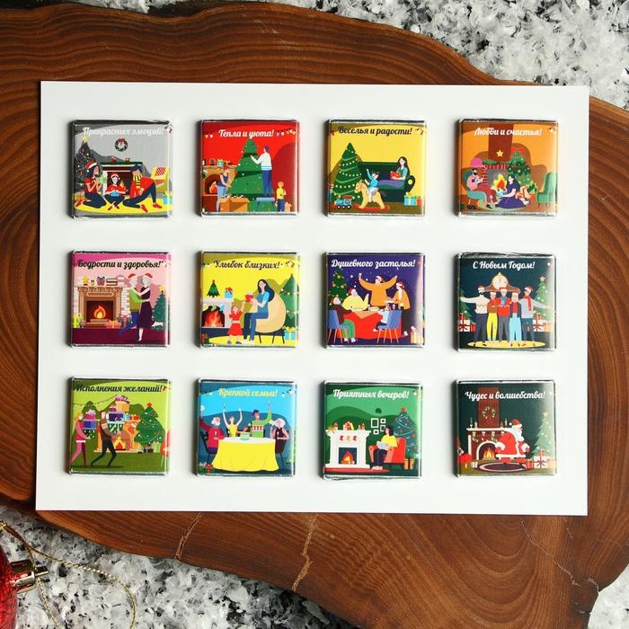 Адвент календарь с шоколадом "Время чудес", 12х5 г