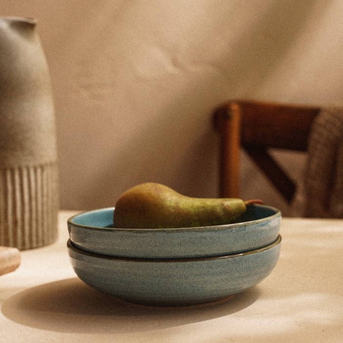 Набор тарелок глубоких фарфоровых SL Home «Аззура», 18,5×5 см, цвет бирюзовый Набор тарелок глубоких фарфоровых SL Home «Аззура», 18,5×5 см, цвет бирюзовый