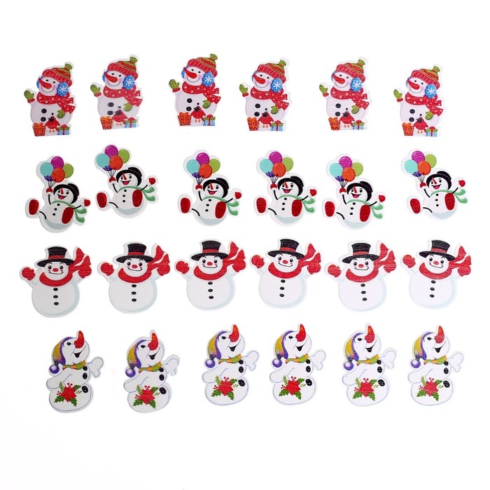 Набор для декора «Снеговики» 24 шт., МИКС Набор для декора «Снеговики» 24 шт., МИКС