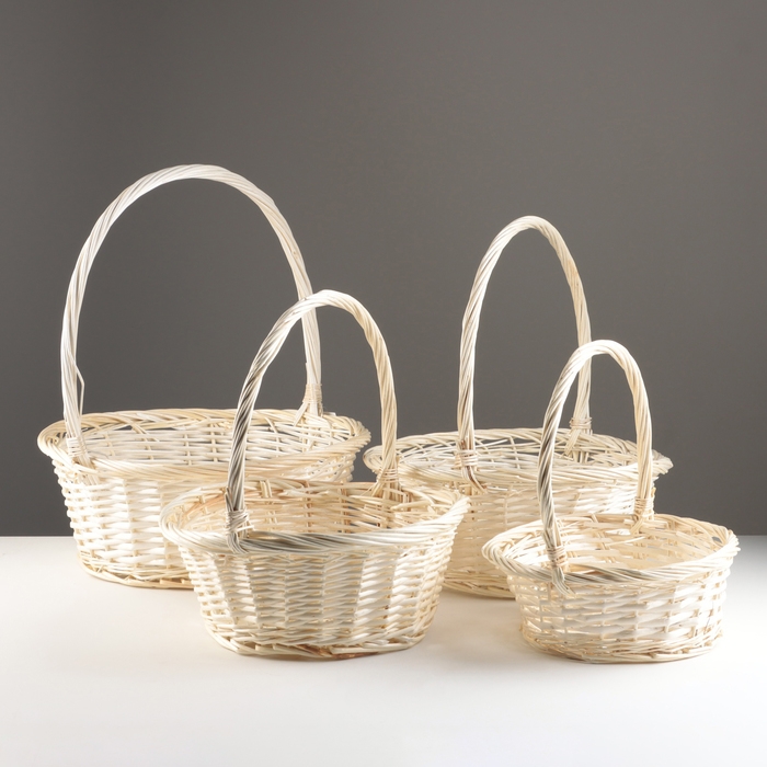 Набор корзин из 4 шт, D40xH16/44 см, D35xH14/39 см, D30xH12/34 см, D25xH10/30 см, выбеленный 1055519 Набор корзин из 4 шт, D40xH16/44 см, D35xH14/39 см, D30xH12/34 см, D25xH10/30 см, выбеленный 1055519