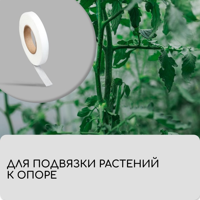 Лента для подвязки растений, 50 × 0.02 м, плотность 60 г/м², спанбонд с УФ-стабилизатором, белая, Greengo, Эконом 20% Лента для подвязки растений, 50 × 0.02 м, плотность 60 г/м², спанбонд с УФ-стабилизатором, белая, Greengo, Эконом 20%