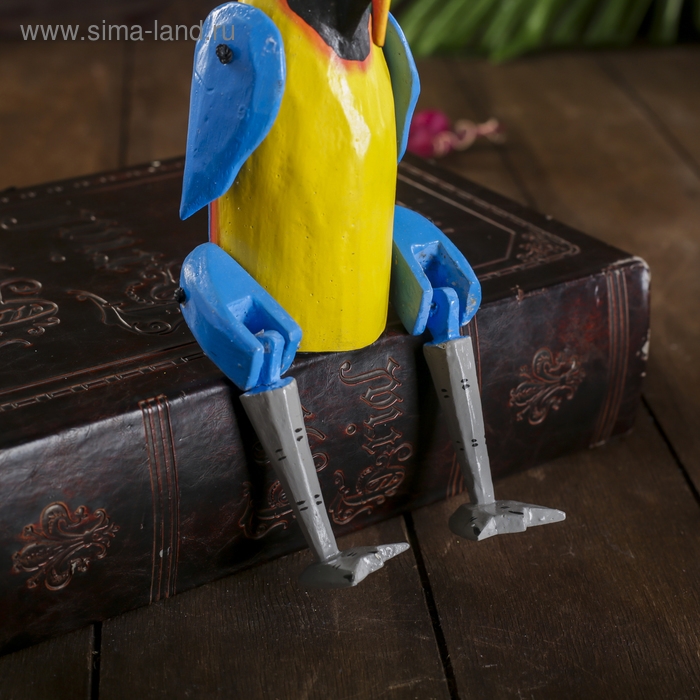 Сувенир "Попугай" висячие лапки, дерево 4,5х9х24 см