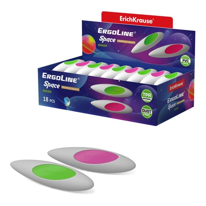 Ластик ErichKrause Ergoline Space, с пластиковым держателем Ластик ErichKrause Ergoline Space, с пластиковым держателем