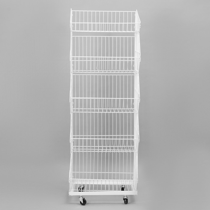 Накопитель разборный на колесах, 5 корзин, 50×43×147, цвет белый Накопитель разборный на колесах, 5 корзин, 50×43×147, цвет белый
