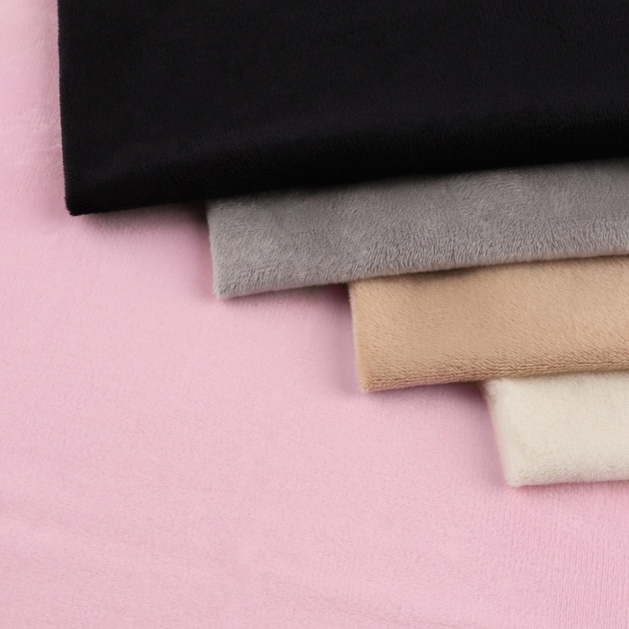 Лоскут плюш, 50 &times; 50 см, 220 г/м, цвет светло-розовый №57