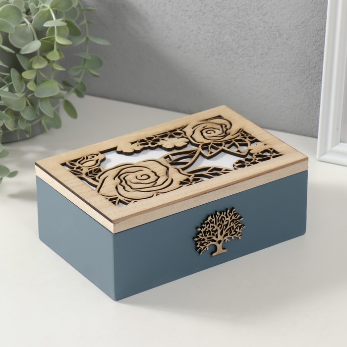 Шкатулка дерево  Шкатулка дерево "Древо жизни. Розы" 19х12х7,3 см
