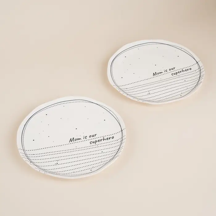 Тарелки SL Home &laquo;Милый дом&raquo;, d=21 см, фарфор, набор 2 шт., белые