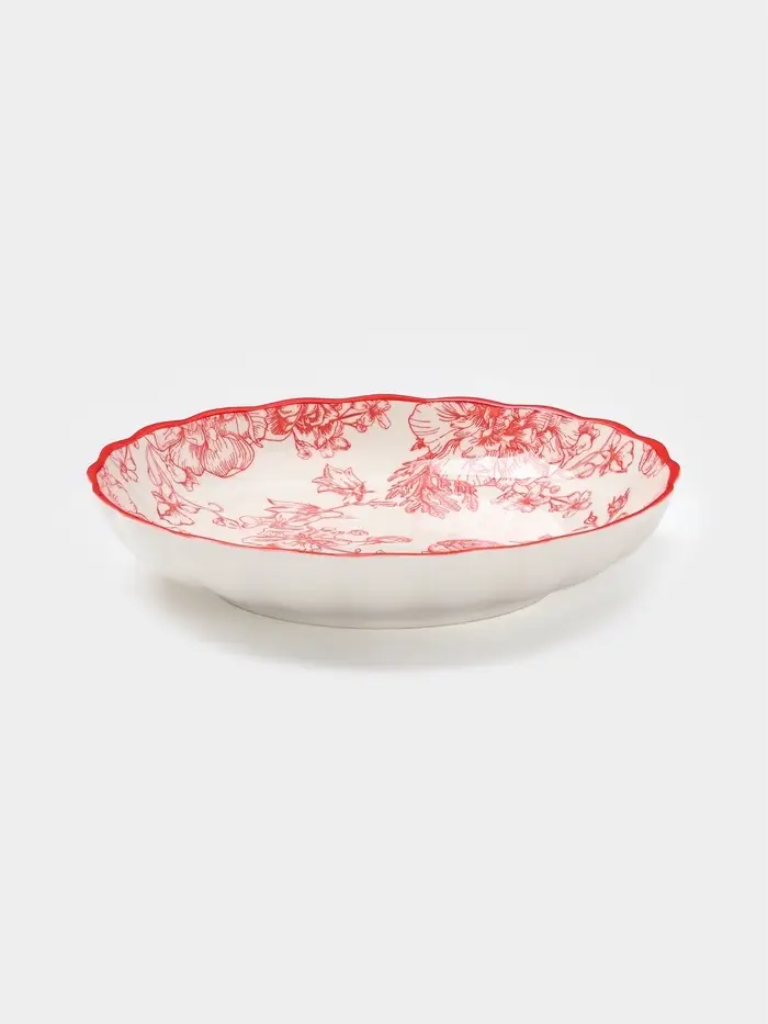 Тарелка Botanica, d=20.5 см, фарфор, белая, красная