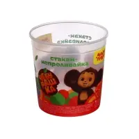 Стакан-непроливайка Мульти-Пульти "Чебурашка" (полный 250 мл, до уровня 50 мл), с рисунком Стакан-непроливайка Мульти-Пульти "Чебурашка" (полный 250 мл, до уровня 50 мл), с рисунком