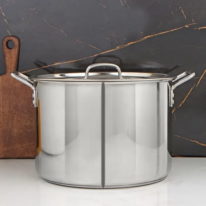 Котёл Катунь &laquo;Общепит&raquo;, 20 л, d=35 см, h=24 см, с крышкой, капсульное дно, индукция, нержавеющая сталь, хромированная