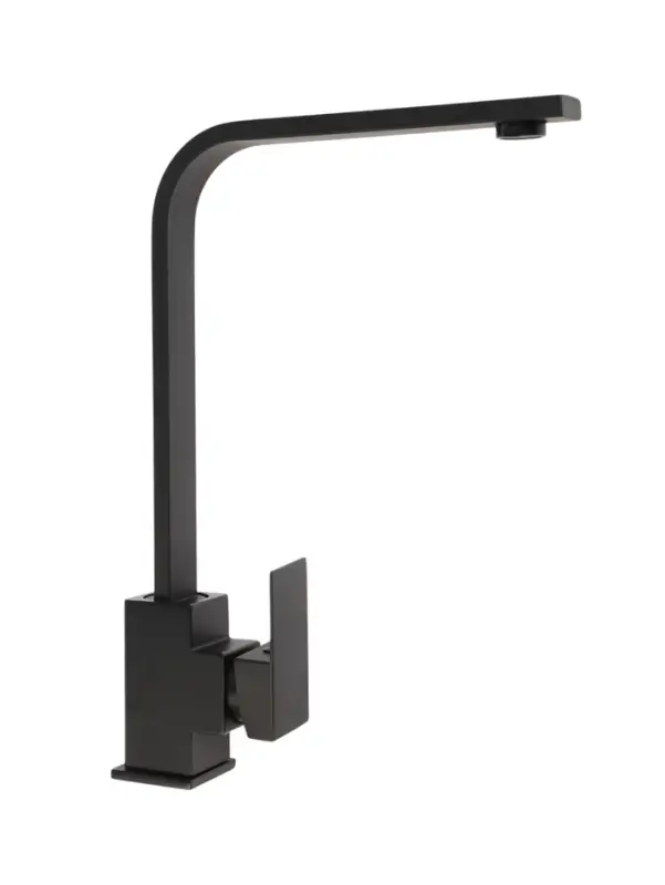 Смеситель для кухни ZEIN ZF1, квадратный, картридж 35 мм, нержавеющая сталь, черный