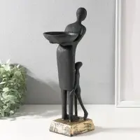 Подсвечник на 1 свечу &laquo;Материнство&raquo;, полистоун, чёрный, 15&times;11&times;34.5 см